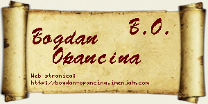 Bogdan Opančina vizit kartica